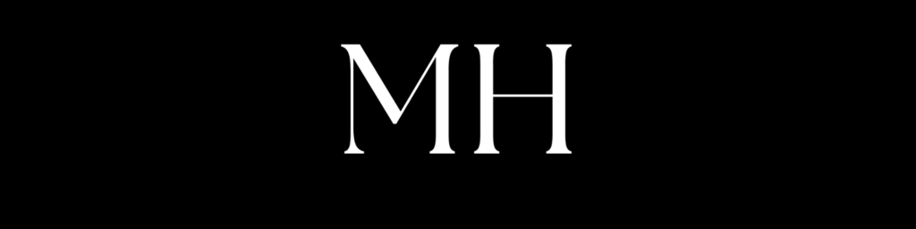 Monogramme MH Formations blanc sur fond noir